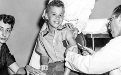 Dr. Jonas Salk vaccinating his family